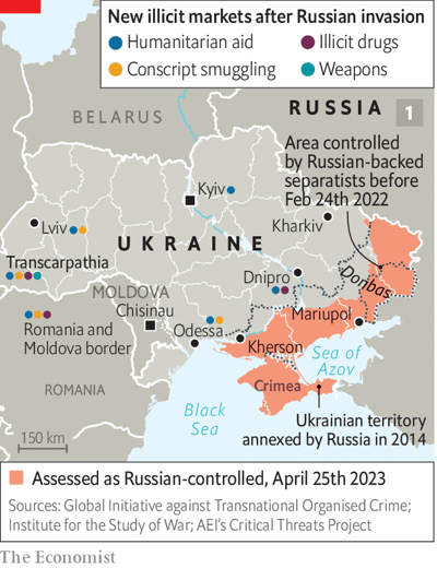 Нові нелегальні ринки після російського вторгнення Гуманітарна допомога Заборонені наркотики Контрабанда призовників Зброя