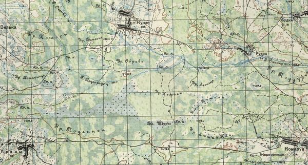Місцевість проведення операції на радянській топографічній карті