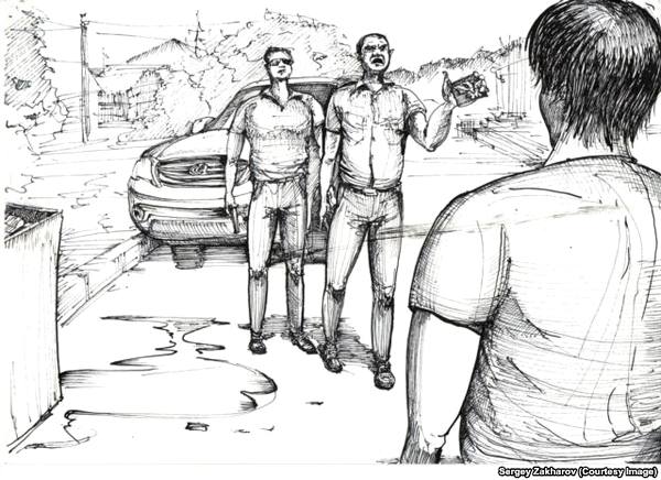 Арест. Рисунок Сергея Захарова