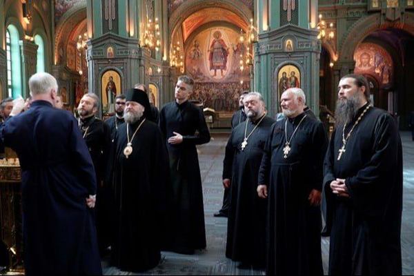 Єпископ і священники з Молдови у храмі Збройних Сил Росії (Москва), 2024 р. / Джерело фото: Фото із сайту РПЦ.