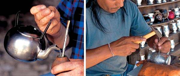 1. Пава — специальный чайник, третий важный атрибут для мате. Фото: PHOTOSHOT/VOSTOCK PHOTO 2. Калебас может быть сделан не только из тыквы, но и из металла. Фото: ALAMY/PHOTAS